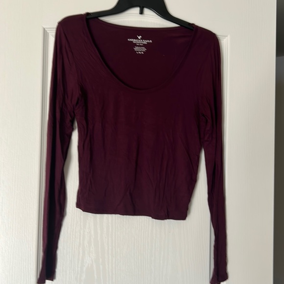 Top Manches Longues American Eagle En Coton - Taille S Couleur Ivoire - Très Bon état